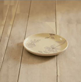 White Circular Ceramic Printed Side Panel