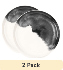 (2 pack) Thyme & Table Stoneware Drip Dinner Plate, Grey