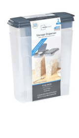 Mainstays 2-Pack Cereal Keeper, Plastic, 24 Cup - Dark Gray Lid