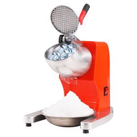 VEVOR Ice Crushers Machine, 220lbs Per Hour Electric Snow Cone Maker with 4 Blades, Stainless Steel Shaved Ice Machine with Cover and Bowl