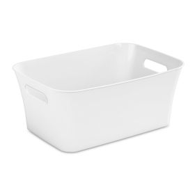 Medium Plastic Storage Bin, White