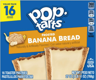 Pop-Tarts Frosted Banana Bread Toaster Pastries, Breakfast Foods, Shelf-Stable, 27 oz (16 Count)