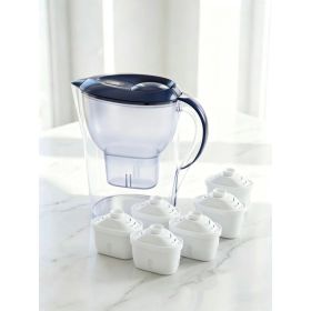10-Cup 3.5L BPA-Free Water Filter Pitcher With 4 Filters, Reduces TDS For Clean Drinking Water, Standard Fridge Size (Option: Pitcher 6 Filters)