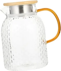 Carafe Lids Included Cold Kettle Large Capacity Water Pitcher Non-slip Juice Jug For Kitchen (Option: Glass)