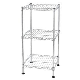 3Tier Wire Shelving Rack Metal Storage Shelf Unit For Laundry Bathroom Kitchen Pantry Closet (Option: Silver)