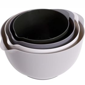 4 Pack Classic Mixing Bowl Set, BPA Free Plastic Kitchen Bowls For Baking, Cooking, Mixing, Food Preparation & Everyday Use (Option: Multi)
